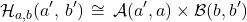 \[\ct H_{a,b}(a',\,b')\,\cong\,\ct A(a',a)\times \ct B(b,b')\]