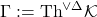 \Gamma:=\R{Th}^{\lor\Delta}\C K