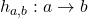 h_{a,b}:a\to b